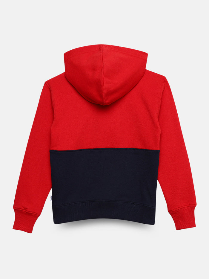 Boys Cut and Sew Printed Pocket Hoodie