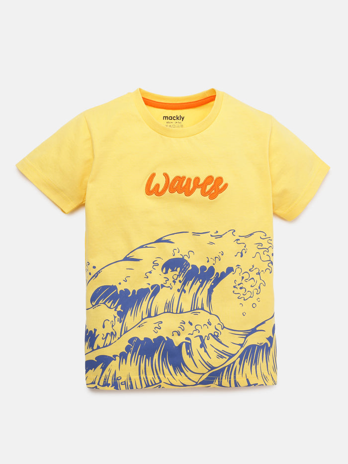 Boys Embroidered Printed Cotton T-Shirt