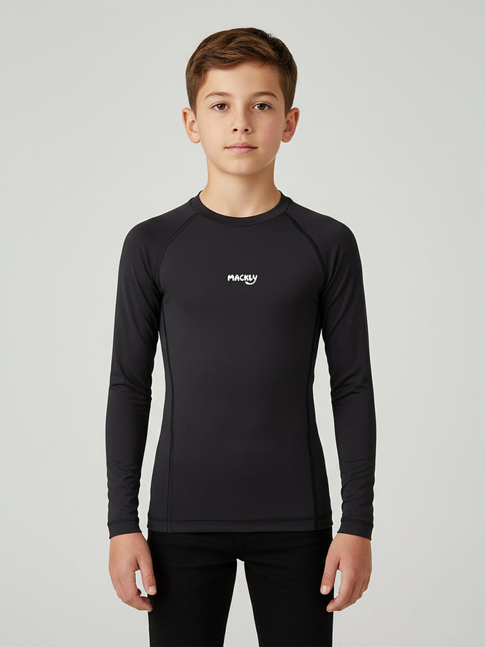 BOYS POWERPLAY COMPRESSION TEE - BLACK