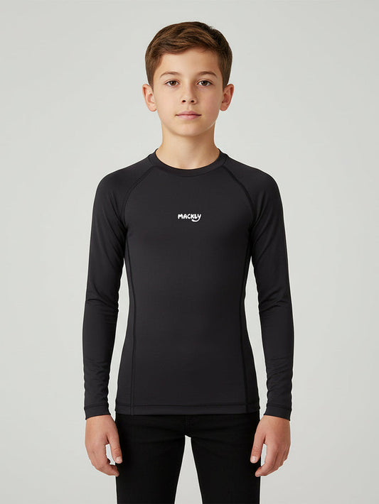 BOYS POWERPLAY COMPRESSION TEE - BLACK