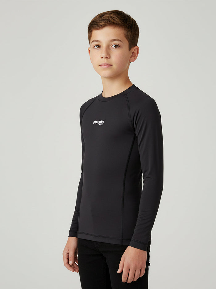 BOYS POWERPLAY COMPRESSION TEE - BLACK