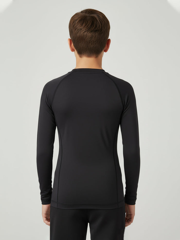 BOYS POWERPLAY COMPRESSION TEE - BLACK