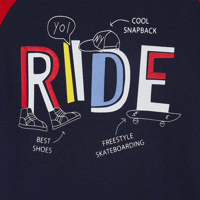 Boys Raglan Sleeve Printed Cotton T-Shirt