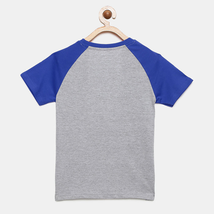 Boys Raglan Sleeve Printed Cotton T-Shirt