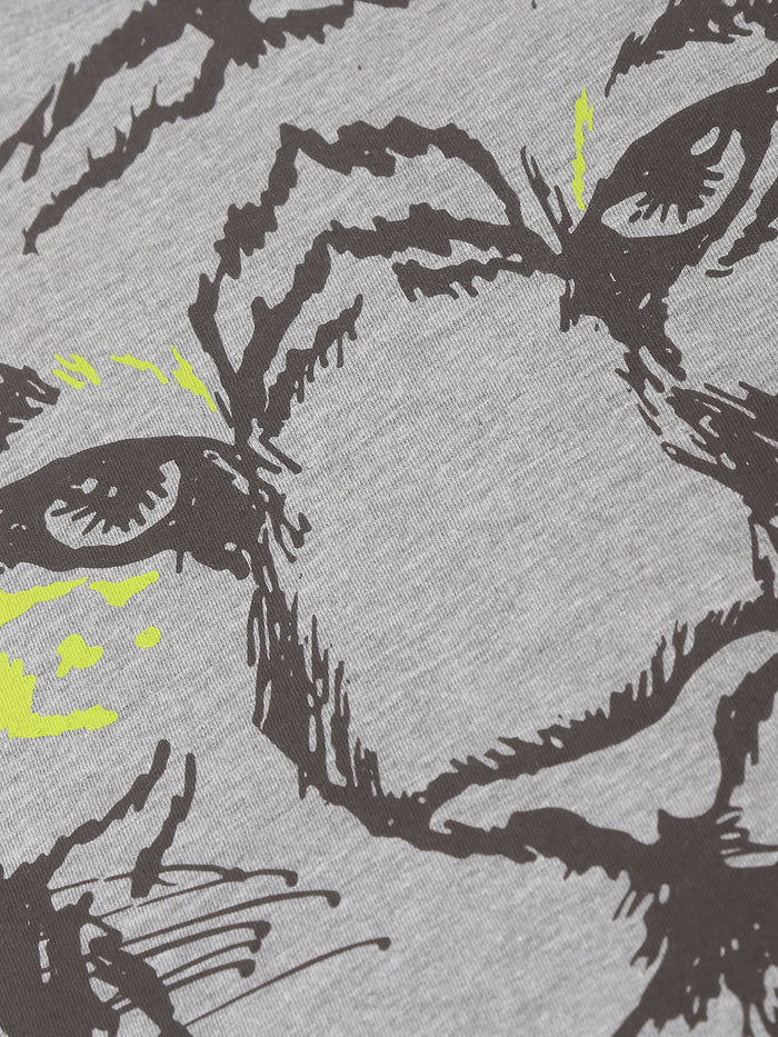 Boys Tiger Printed Cotton T-Shirt