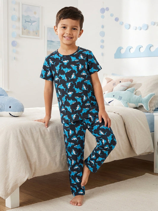 BOYS TOP & PYJAMA SET - MIDNIGHT SHARKS