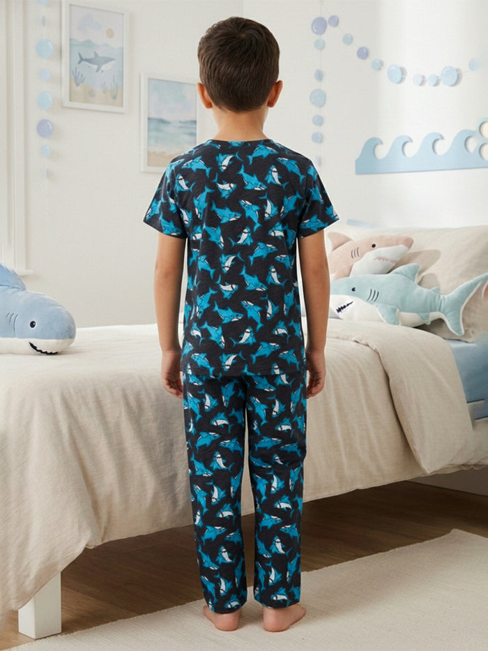 BOYS TOP & PYJAMA SET - MIDNIGHT SHARKS