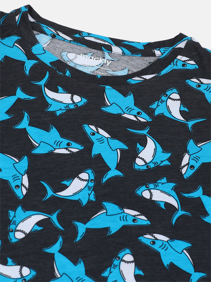 BOYS TOP & PYJAMA SET - MIDNIGHT SHARKS