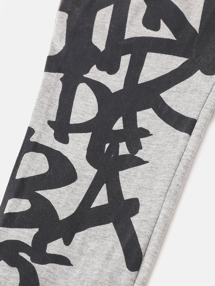 Boys Typo Printed Cotton Pants