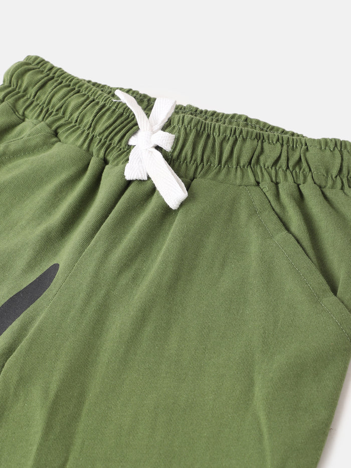Boys Typo Printed Cotton Pants