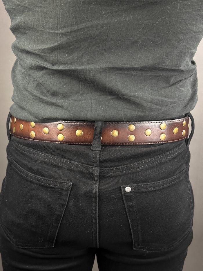 BROWN STUDDED BELT