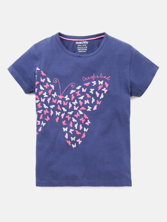 Butterfly Girls Printed Cotton T-Shirt