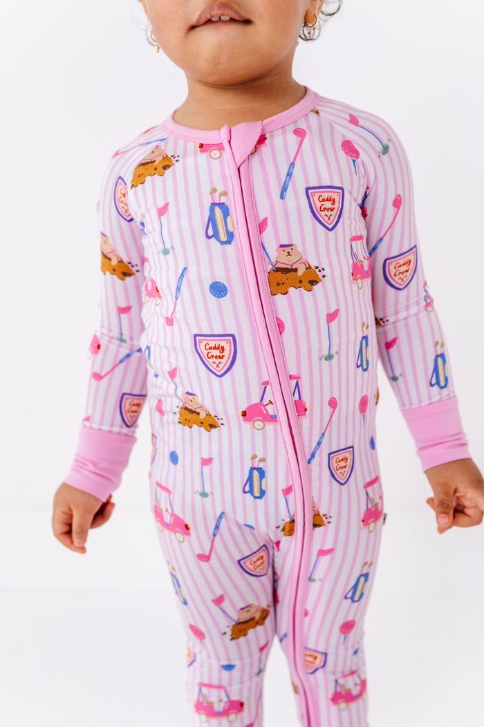 Caddy Convertible Footies- Pink
