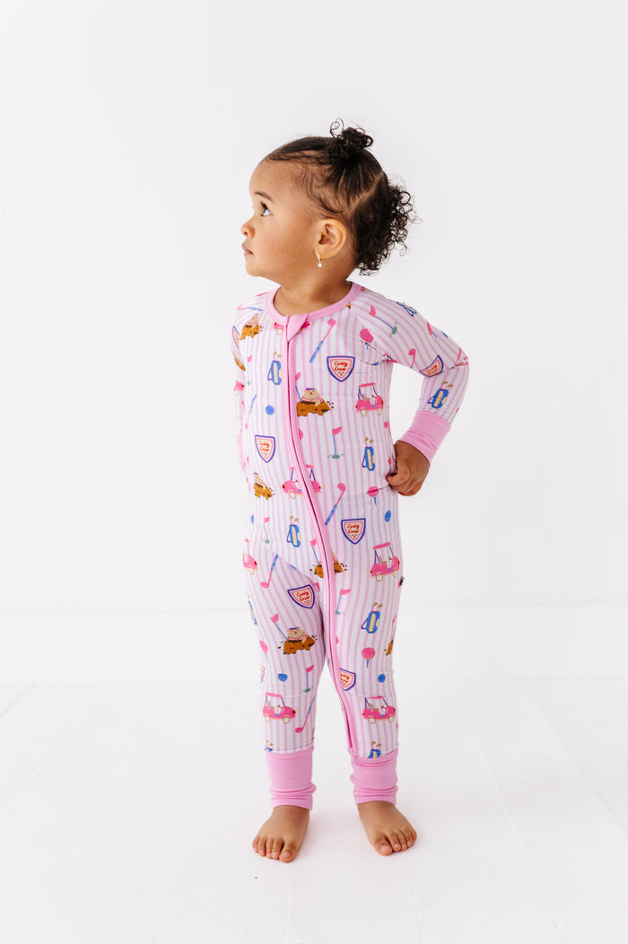 Caddy Convertible Footies- Pink