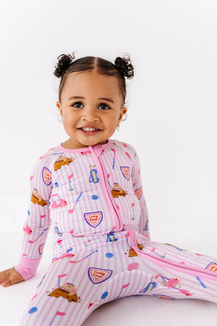 Caddy Convertible Footies- Pink