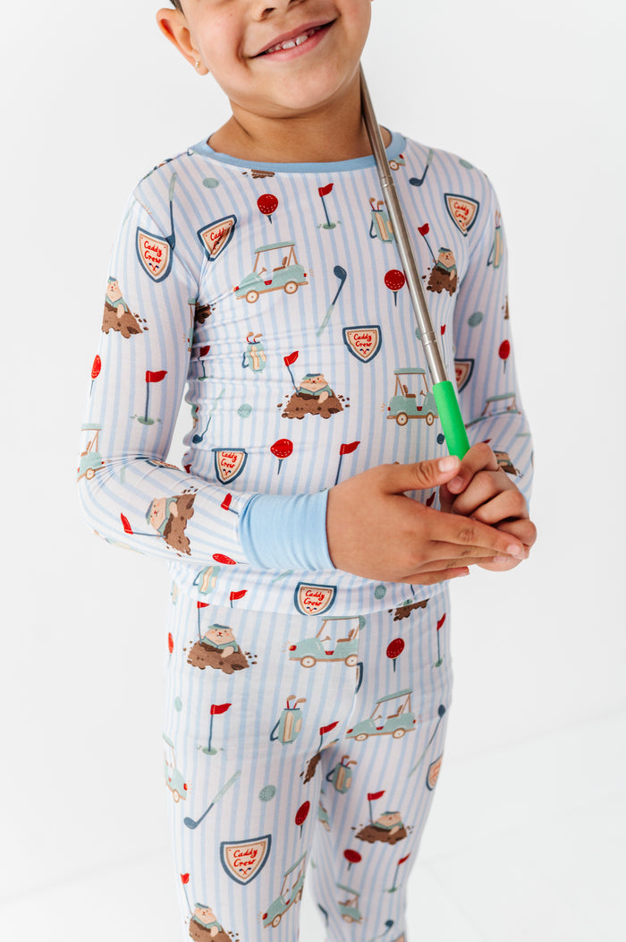 Caddy Crew Kids Pajamas- Blue