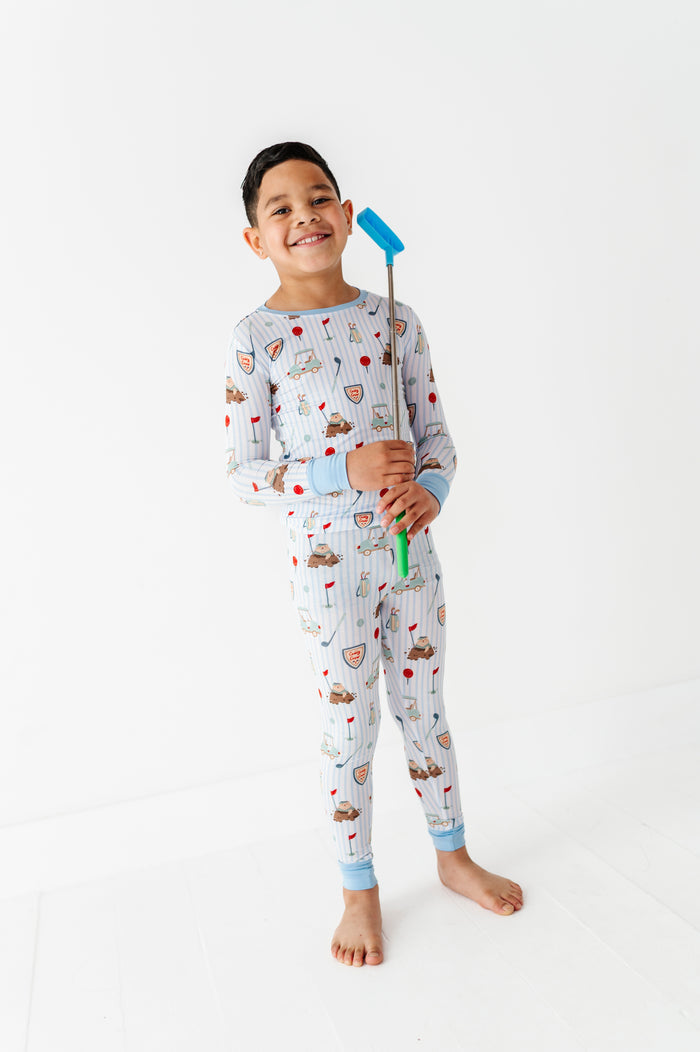 Caddy Crew Kids Pajamas- Blue