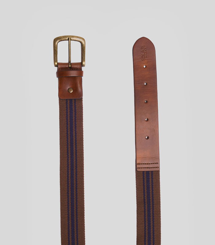 Vegan belt Mascagni by Solari Milano, bicolor sustainable design, made in Varese
