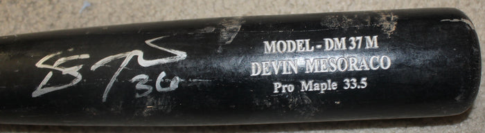 Devin Mesaroco Autographed & Game Used Cincinnati Reds Baseball Bat
