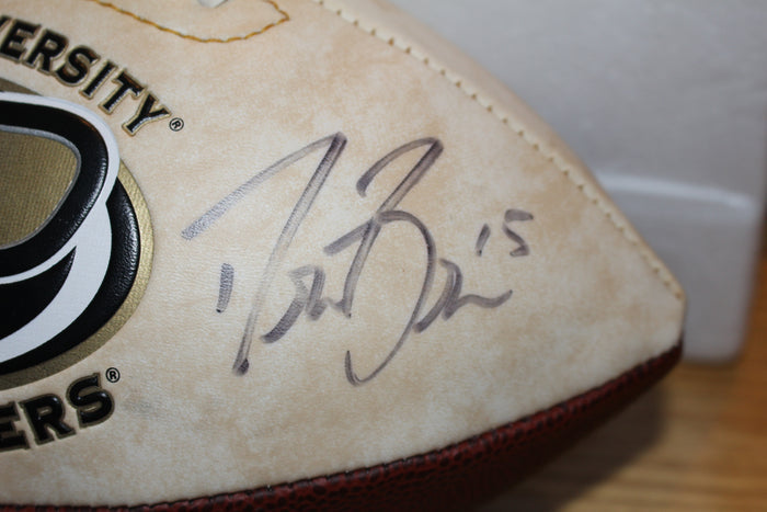 Drew Brees & Joe Tiller Autographed Purdue University Logo F/S Football - Vintage Indy Sports