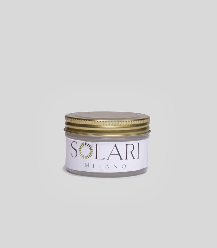 White eco-polish cream by Solari Milano, vegan shoe polish for premium footwear, made in Italy