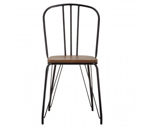 District Elm Wood And Metal High Back Chair - Modern Home Interiors