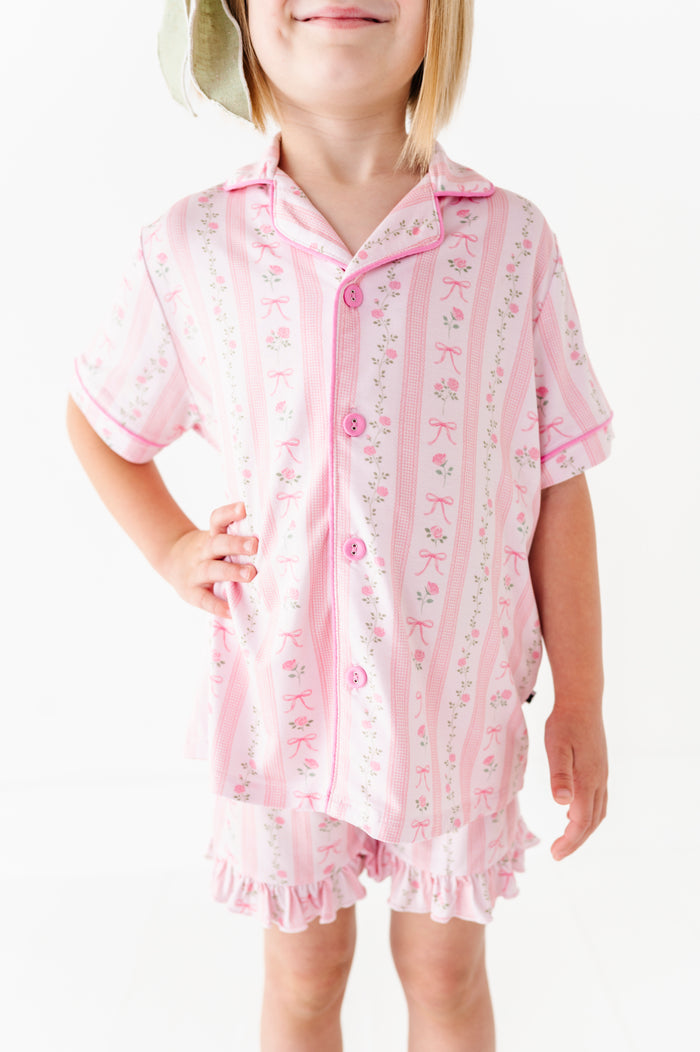 Everything's Coming Up Roses Button-Down Short Set Pajamas