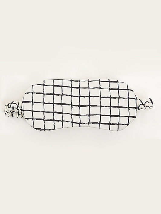 EYE MASK, WHITE CHECKS