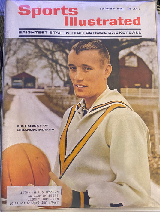 Feb 14, 1966 Sports Illustrated, Rick Mount Autographed Lebanon H.S. on Cover - Vintage Indy Sports