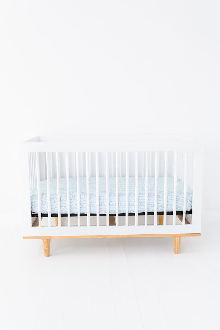 Forget Me Knot Blue Crib Sheet