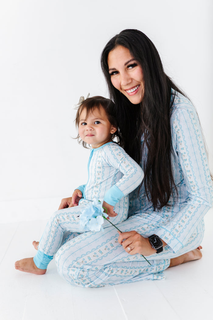 Forget Me Knot Convertible Footies- Blue