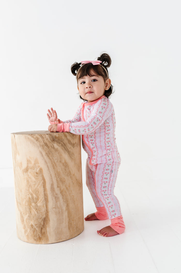 Forget Me Knot Convertible Footies- Pink