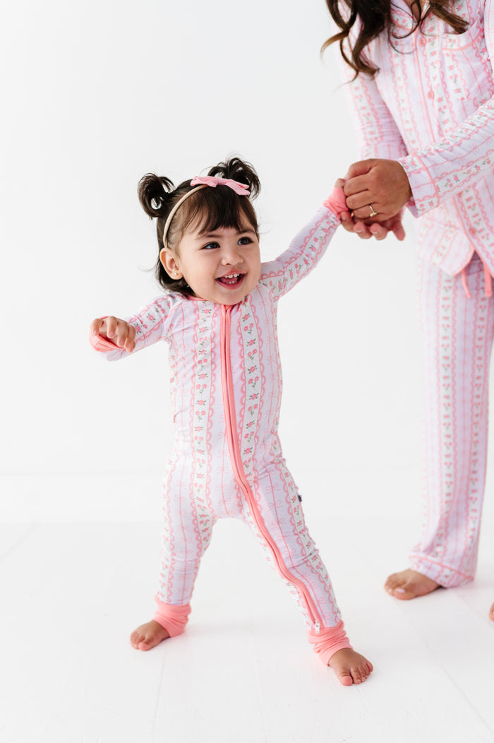 Forget Me Knot Convertible Footies- Pink