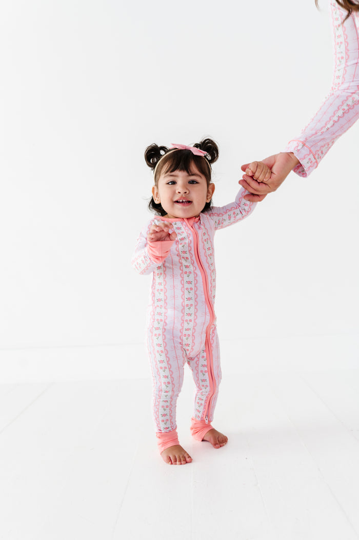 Forget Me Knot Convertible Footies- Pink