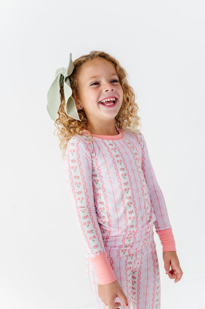 Forget Me Knot Kids Pajamas- Pink