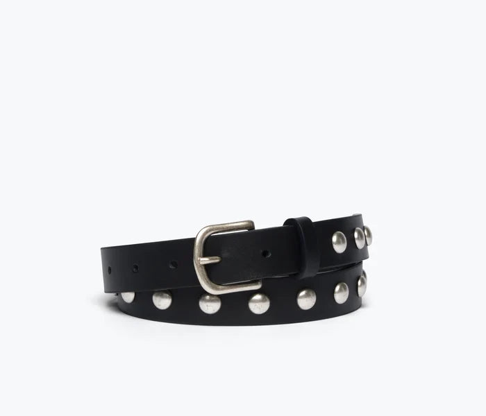 Freda Salvador – Rebecca Belt in Black Calf with Studs