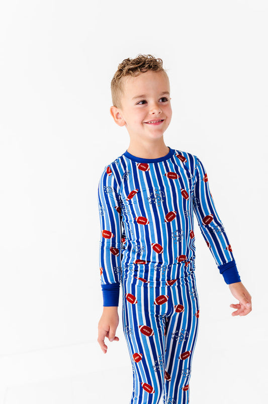 Friday Night Stripes Kids Pajamas - Blue