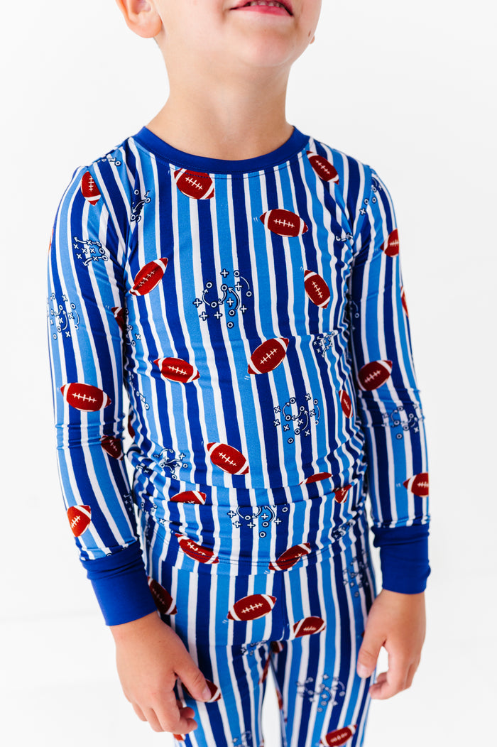 Friday Night Stripes Kids Pajamas - Blue
