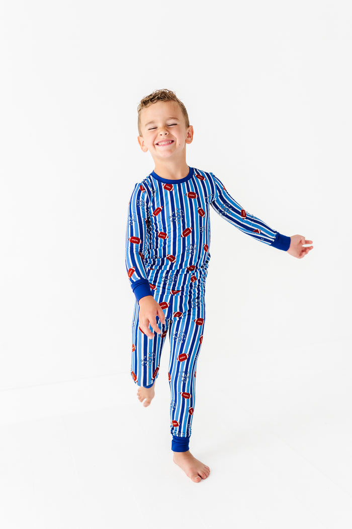 Friday Night Stripes Kids Pajamas - Blue
