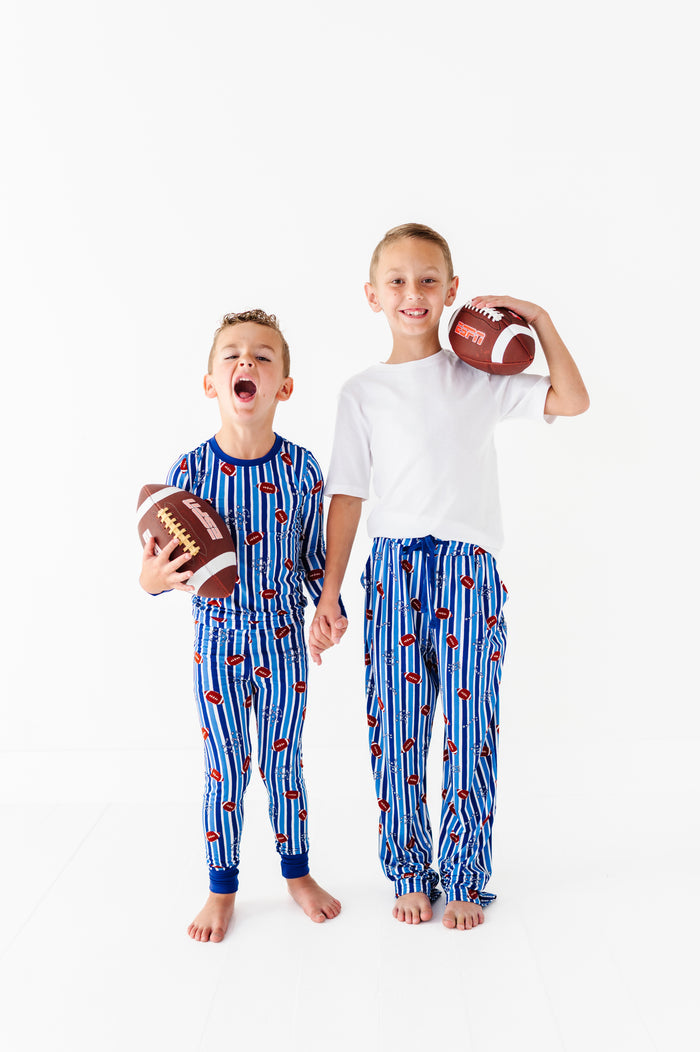 Friday Night Stripes Kids Pajamas - Blue