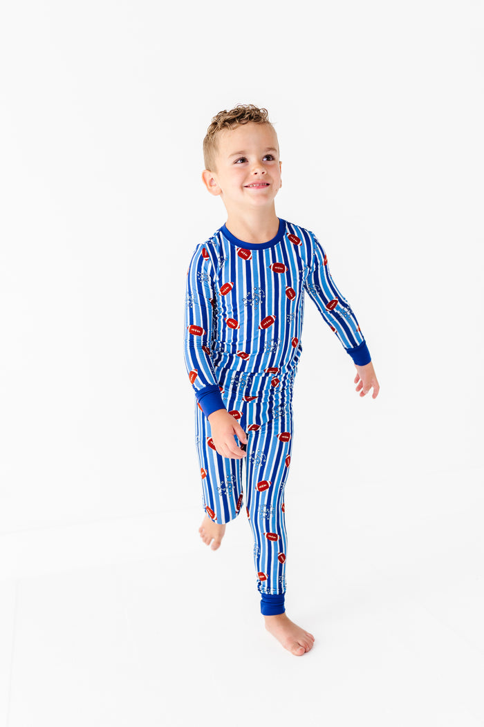 Friday Night Stripes Kids Pajamas - Blue