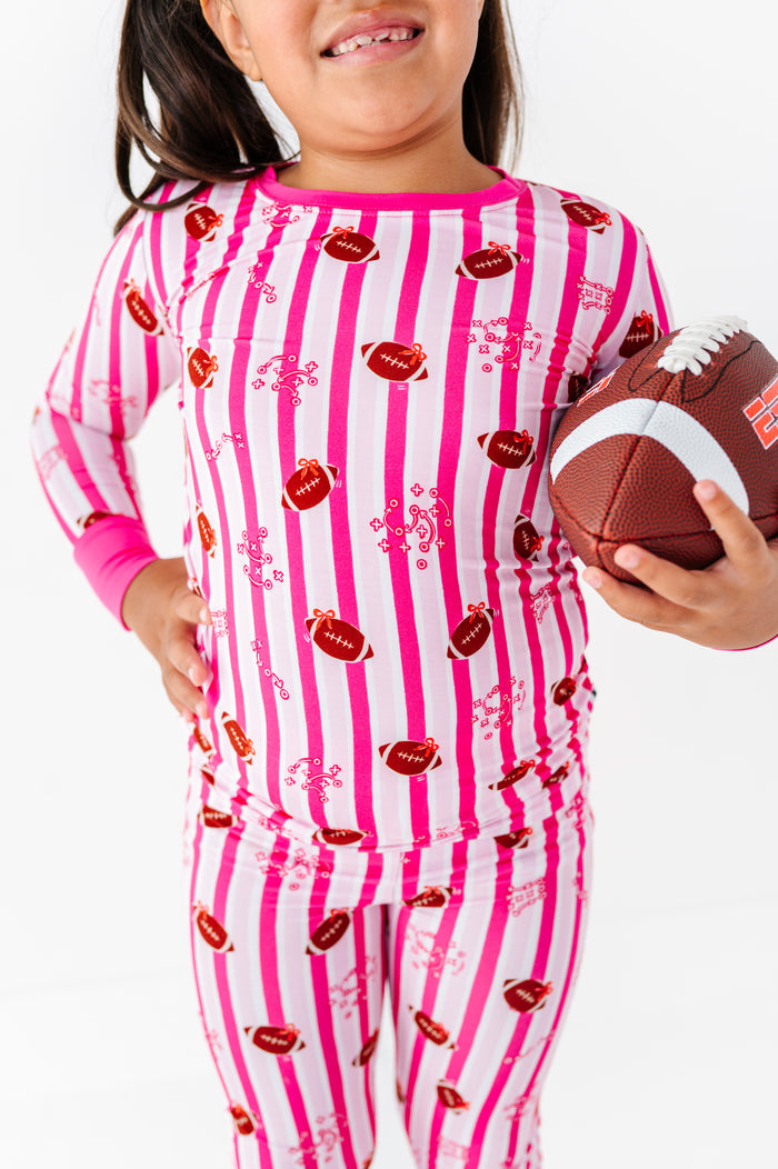 Friday Night Stripes Kids Pajamas - Pink