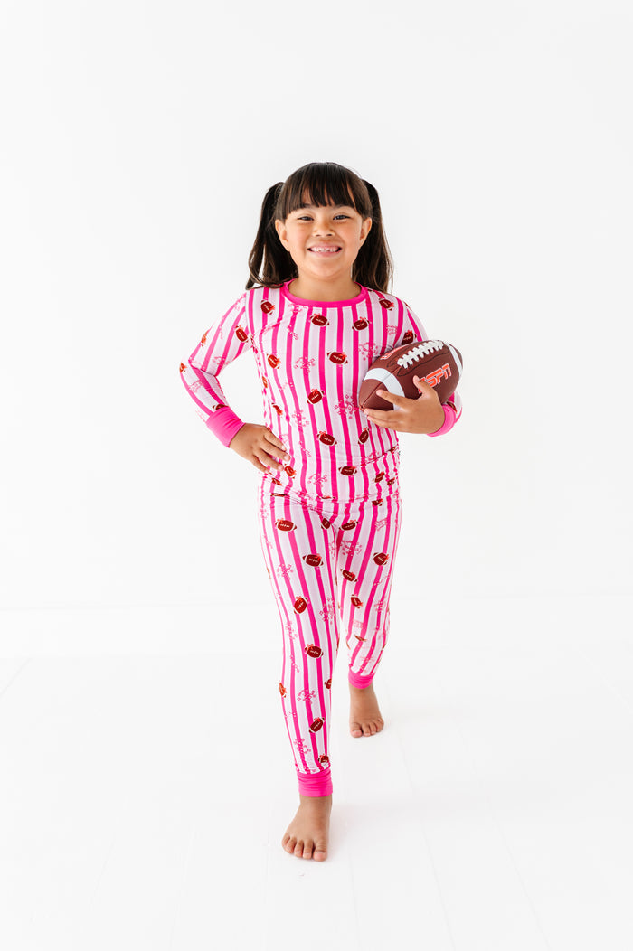 Friday Night Stripes Kids Pajamas - Pink