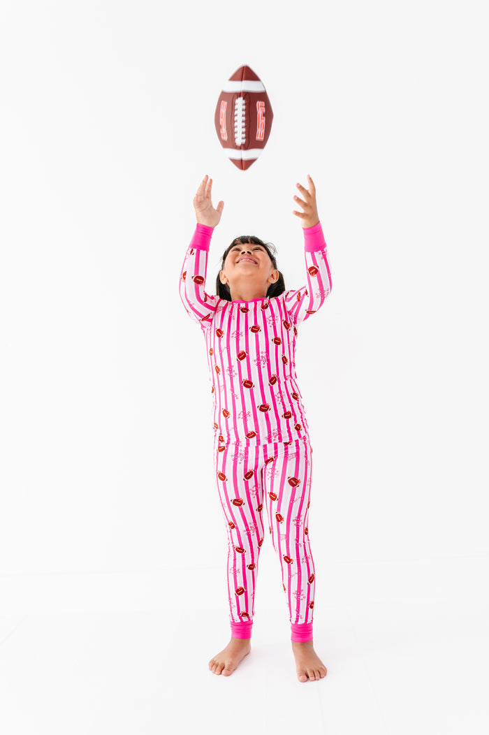 Friday Night Stripes Kids Pajamas - Pink