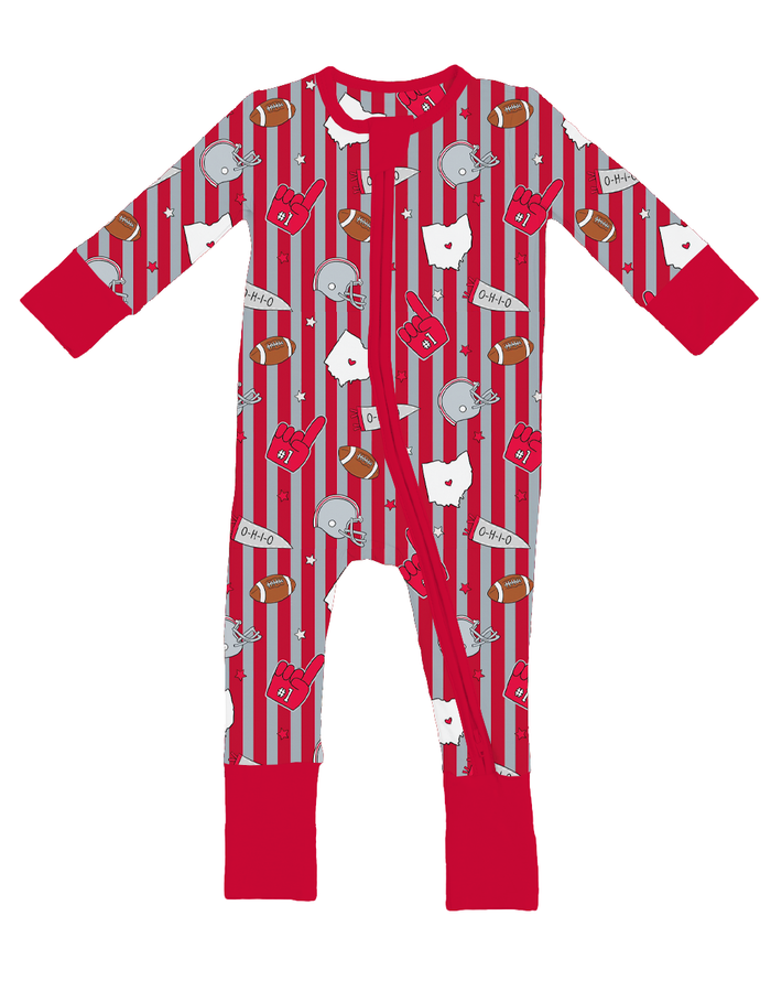 Game Day In Ohio Convertible Footies- PREORDER
