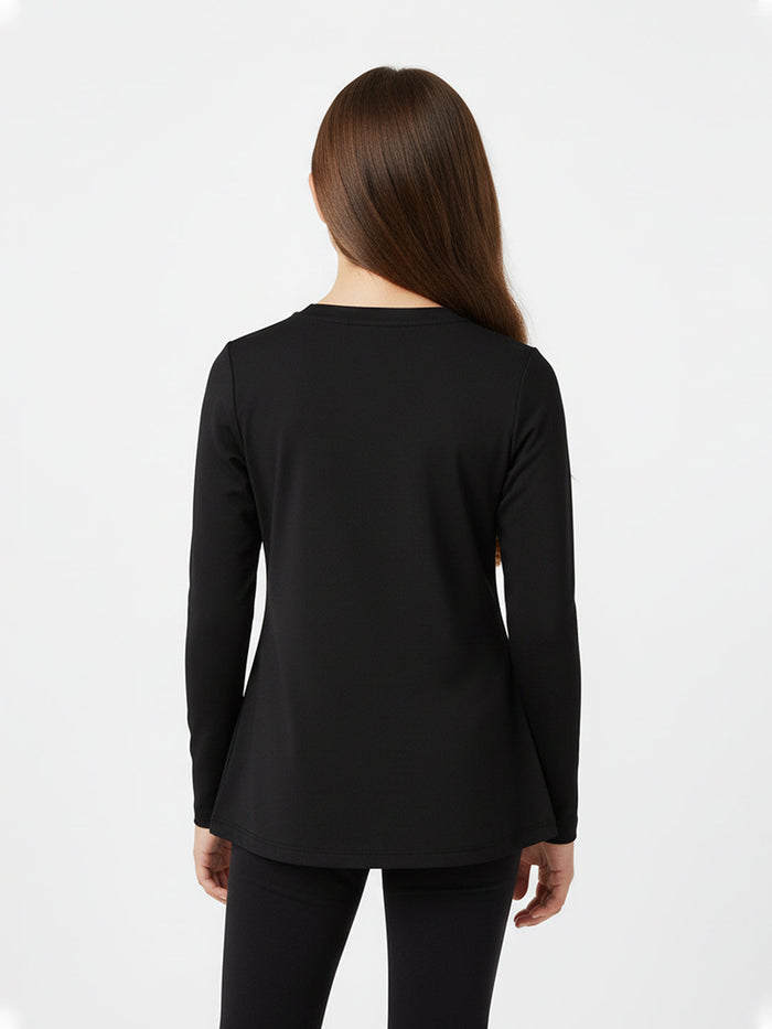 GIRLS AIRDRIFT MODEST TOP - BLACK