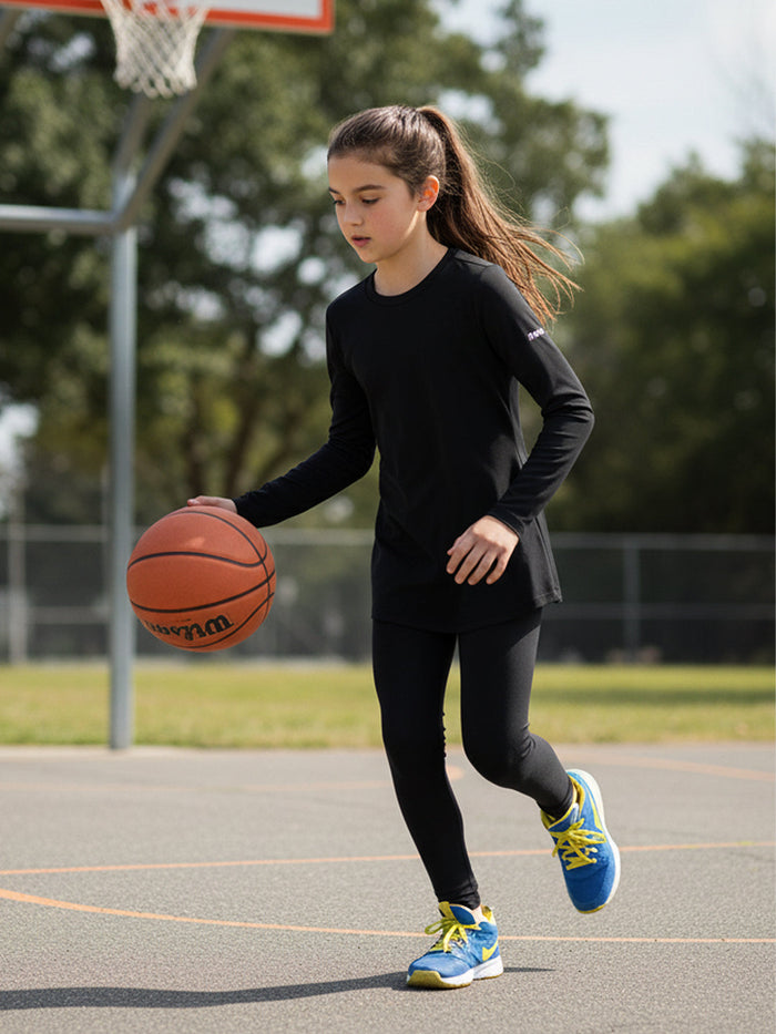 GIRLS AIRDRIFT MODEST TOP - BLACK