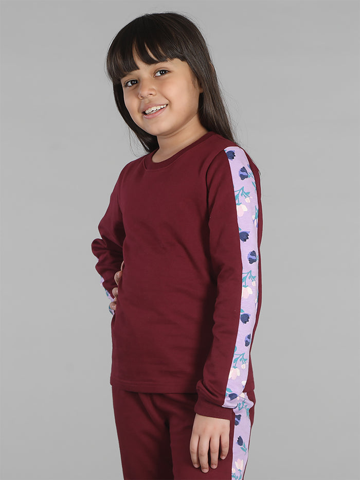 Girls Aop sleeve Crewneck Sweatshirt