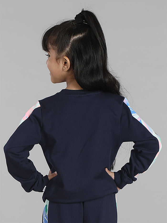 Girls Aop sleeve Crewneck Sweatshirt
