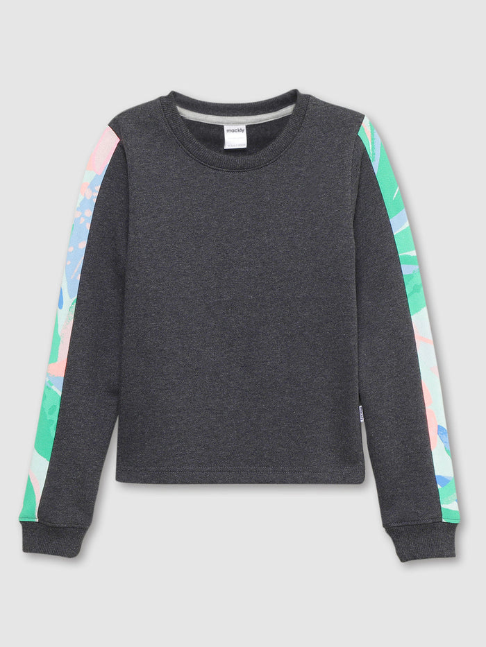 Girls Aop sleeve Crewneck Sweatshirt